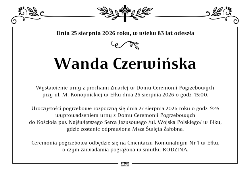 Wanda Czerwińska - nekrolog